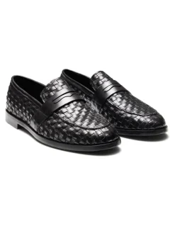 Aquila Elliot Penny Loafers in Black Patent