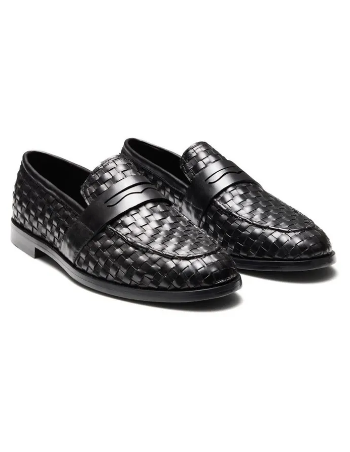 Aquila Elliot Penny Loafers in Black Patent
