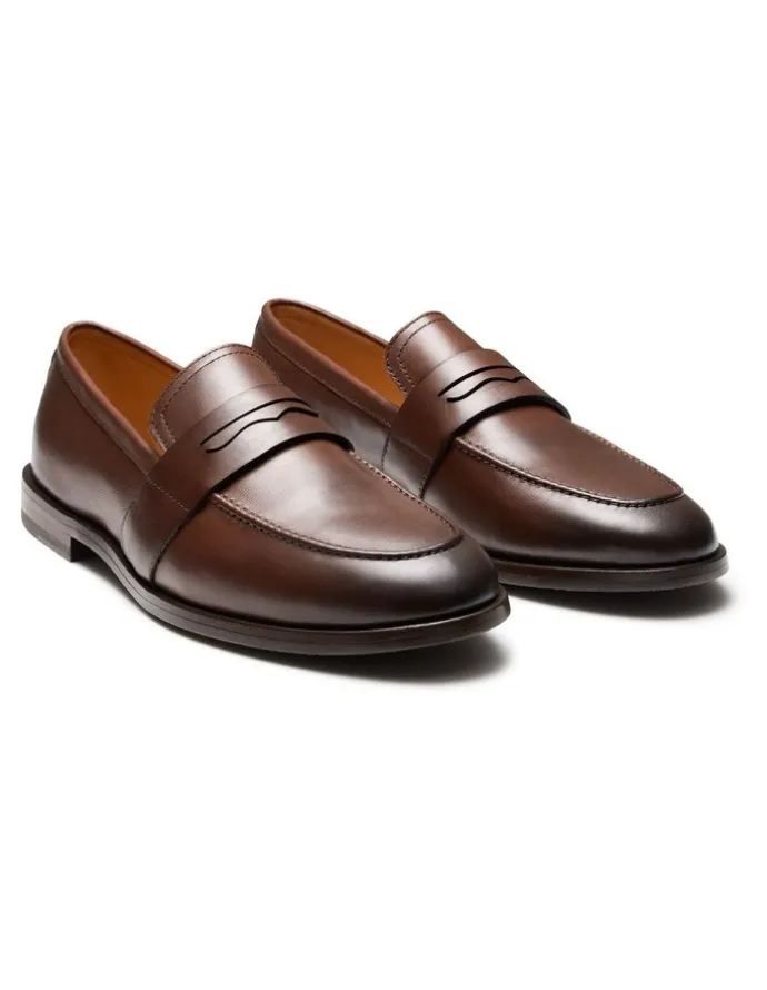 Aquila Elliot Penny Loafers in Tan