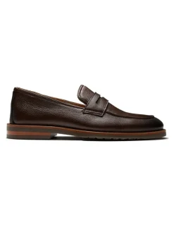 Aquila Emilio Penny Loafers in Dark Brown