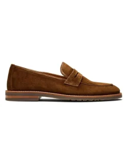 Aquila Emilio Suede Penny Loafers in Brown