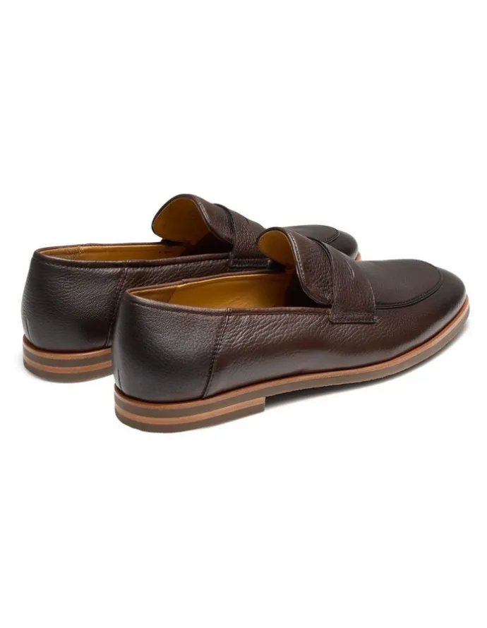 Aquila Giacomo Leather Loafers in Dark Brown