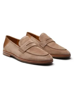 Aquila Giacomo Suede Loafers in Taupe