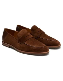 Aquila Giacomo Suede Loafers in Brown