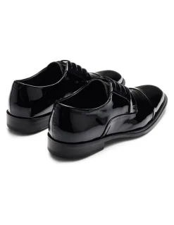 Aquila Grantham Derby Shoes in Patent Black