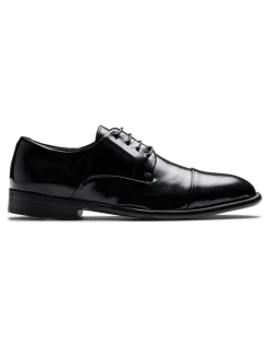 Aquila Grantham Derby Shoes in Patent Black