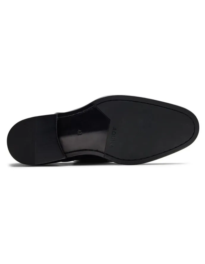 Aquila Grantham Derby Shoes in Patent Black