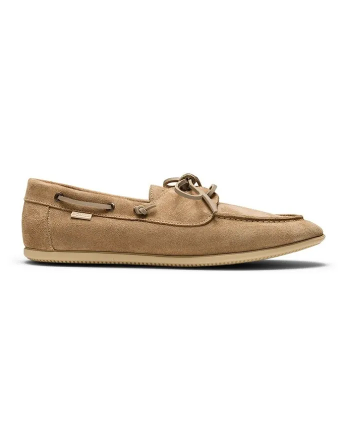 Aquila Keel Suede Boat Shoes in Sand