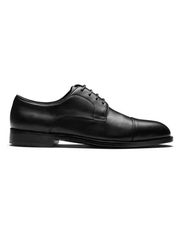 Aquila Ludlow Leather Derby Shoes in Black