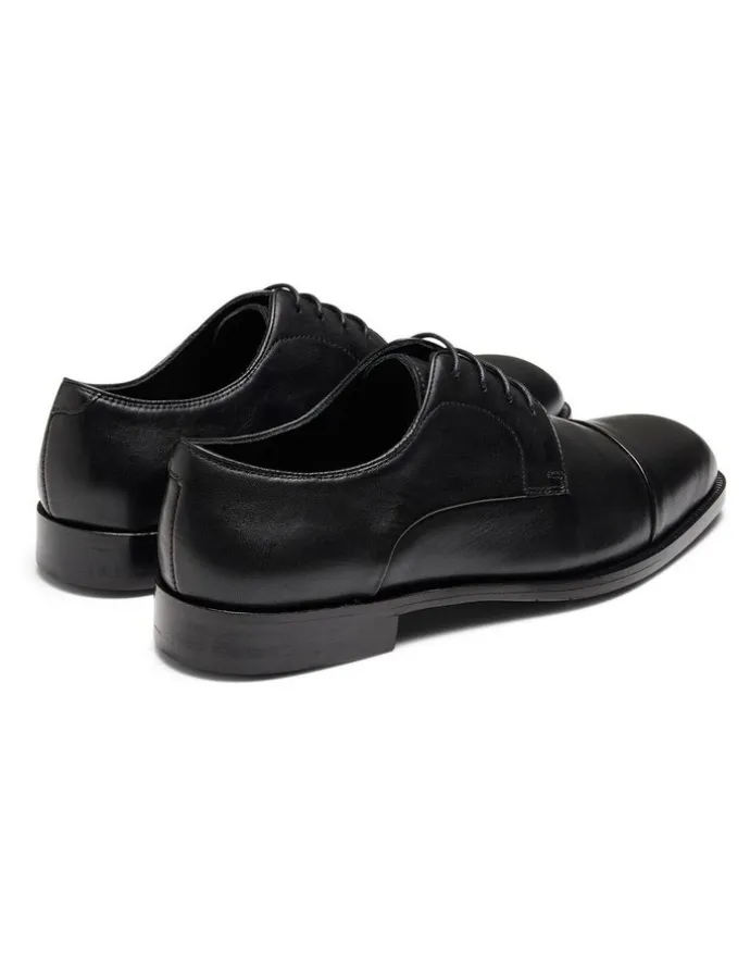 Aquila Ludlow Leather Derby Shoes in Black