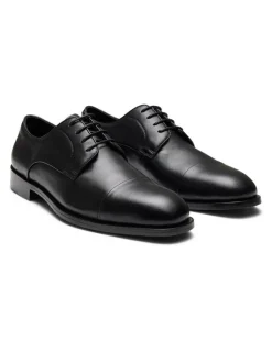 Aquila Ludlow Leather Derby Shoes in Black