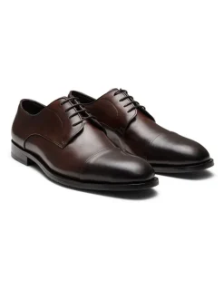 Aquila Ludlow Leather Derby Shoes in Brown