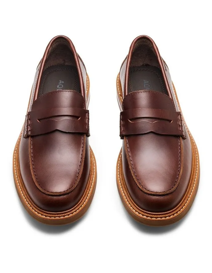 Aquila Mensa Penny Loafers in Redwood