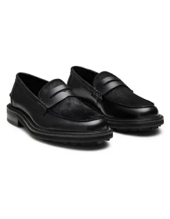Aquila Mensa Pony Loafers in Black
