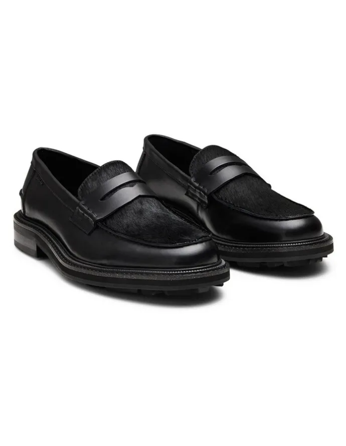 Aquila Mensa Pony Loafers in Black