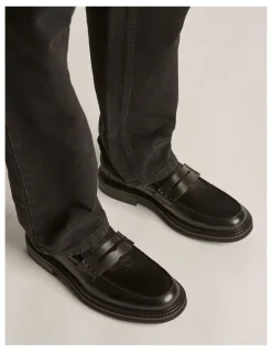 Aquila Mensa Pony Loafers in Black