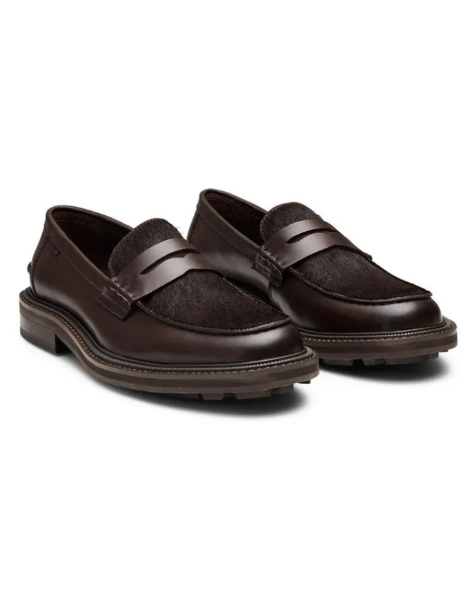 Aquila Mensa Pony Loafers in Brown