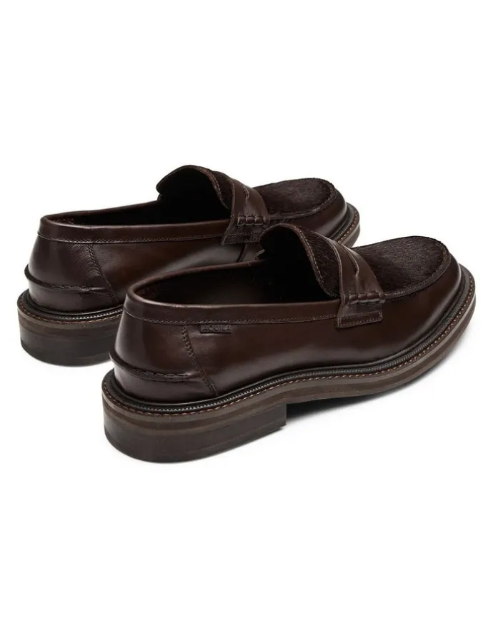 Aquila Mensa Pony Loafers in Brown