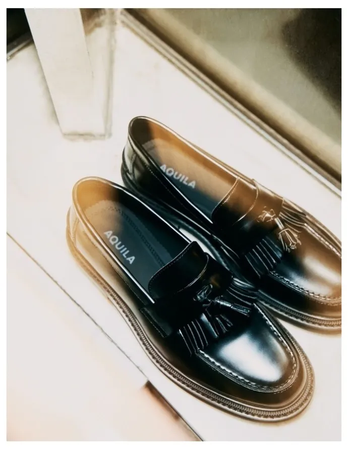 Aquila Mensa Tassel Loafers in Black