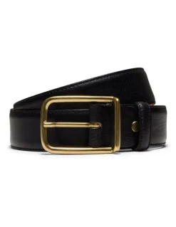 Aquila Misura Leather Belt in Black