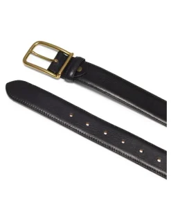 Aquila Misura Leather Belt in Black