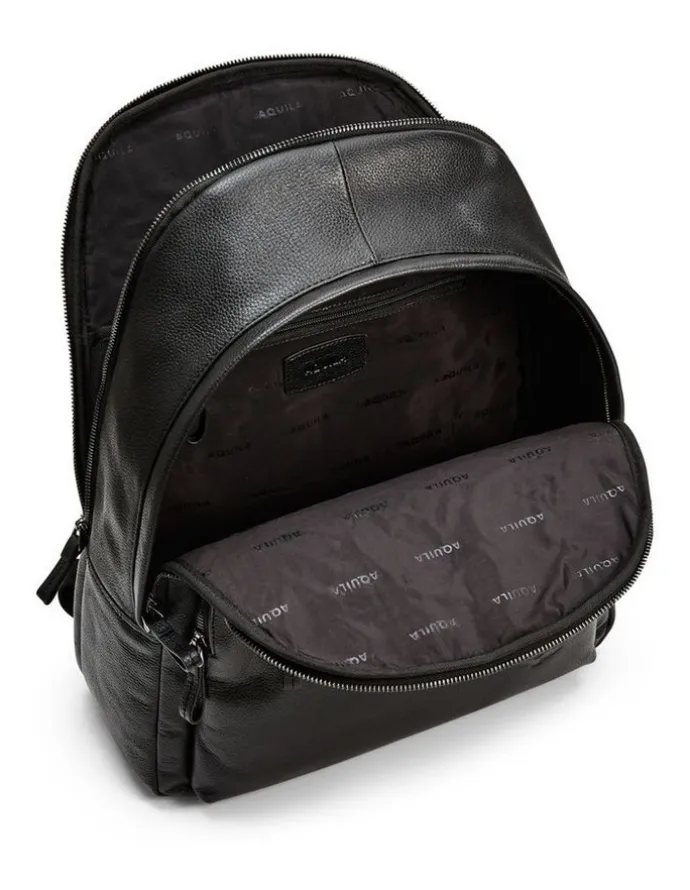 Aquila Montoro Leather Backpack in Black