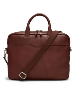 Aquila Montoro Leather Briefcase in Brandy