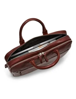 Aquila Montoro Leather Briefcase in Brandy