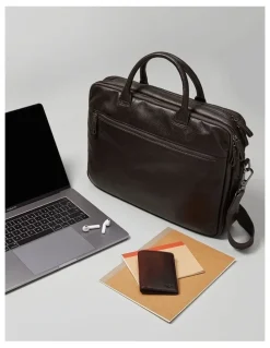 Aquila Montoro Leather Briefcase in Brown