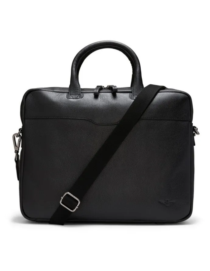 Aquila Montoro Leather Briefcase in Black