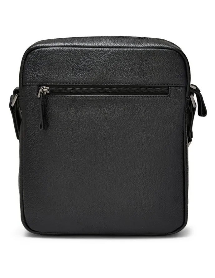 Aquila Montoro Leather Cross Body Bag in Black