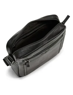 Aquila Montoro Leather Cross Body Bag in Black