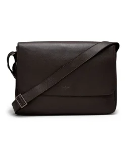 Aquila Montoro Leather Messenger Bag in Brown