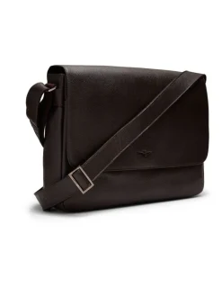 Aquila Montoro Leather Messenger Bag in Brown