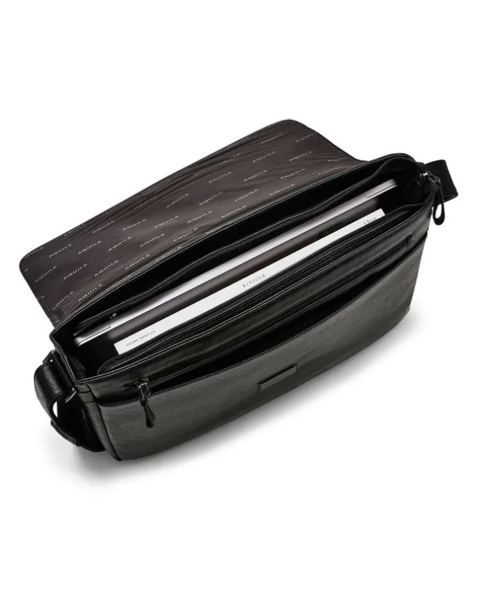 Aquila Montoro Leather Messenger Bag in Brown