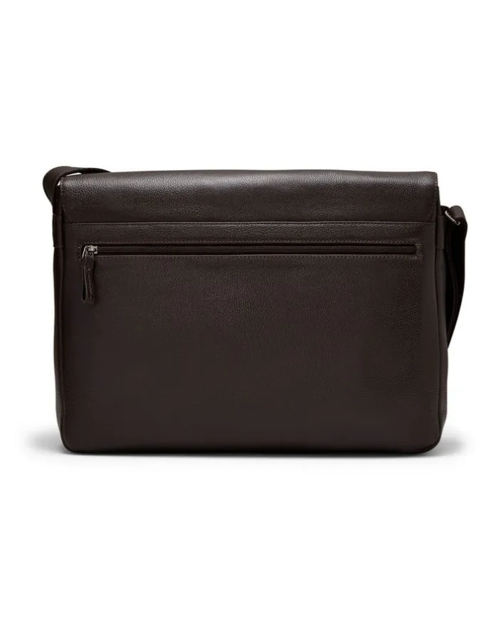 Aquila Montoro Leather Messenger Bag in Brown