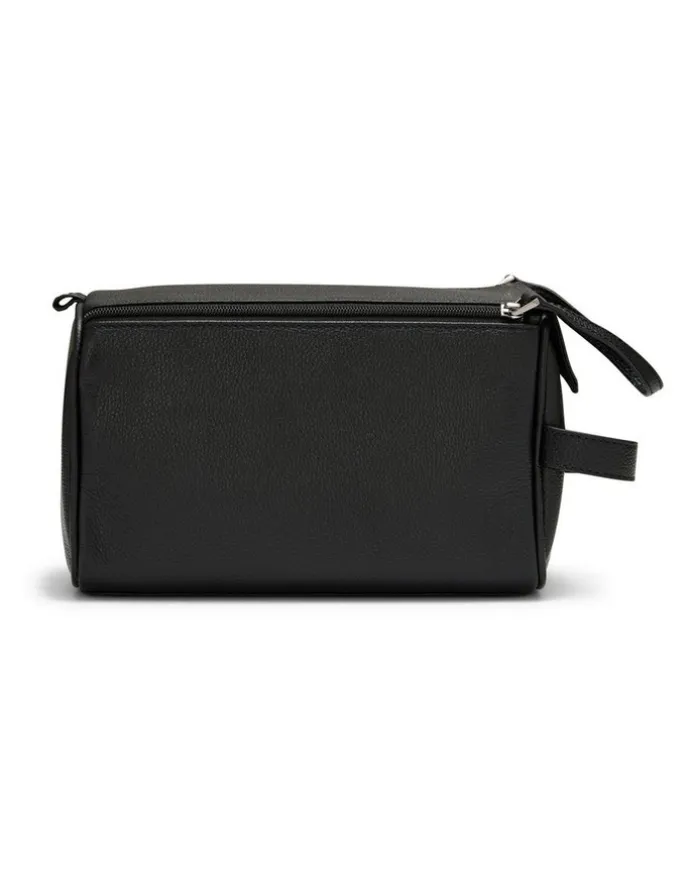 Aquila Montoro Leather Toiletry Bag in Black