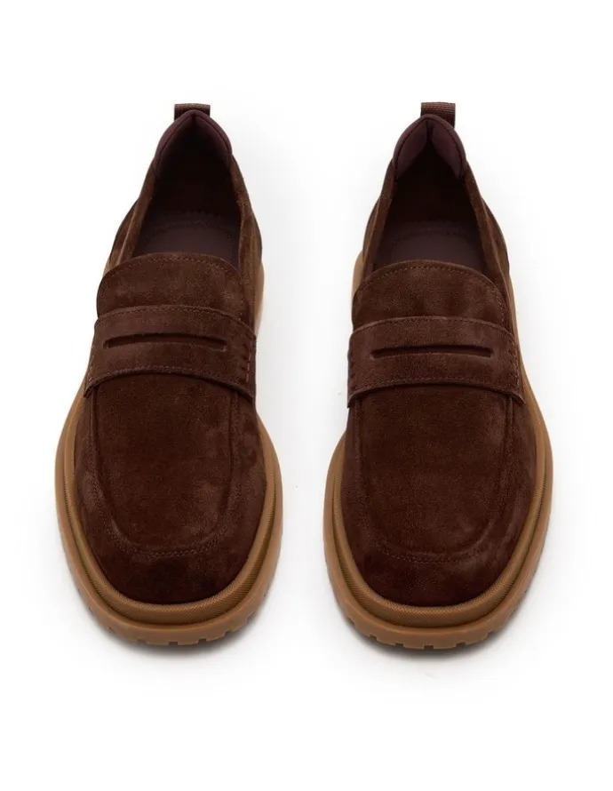 Aquila Radar Suede Loafer in Chocolate