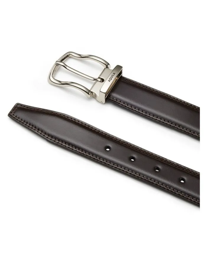 Aquila Todd Leather Belt in Chocolate