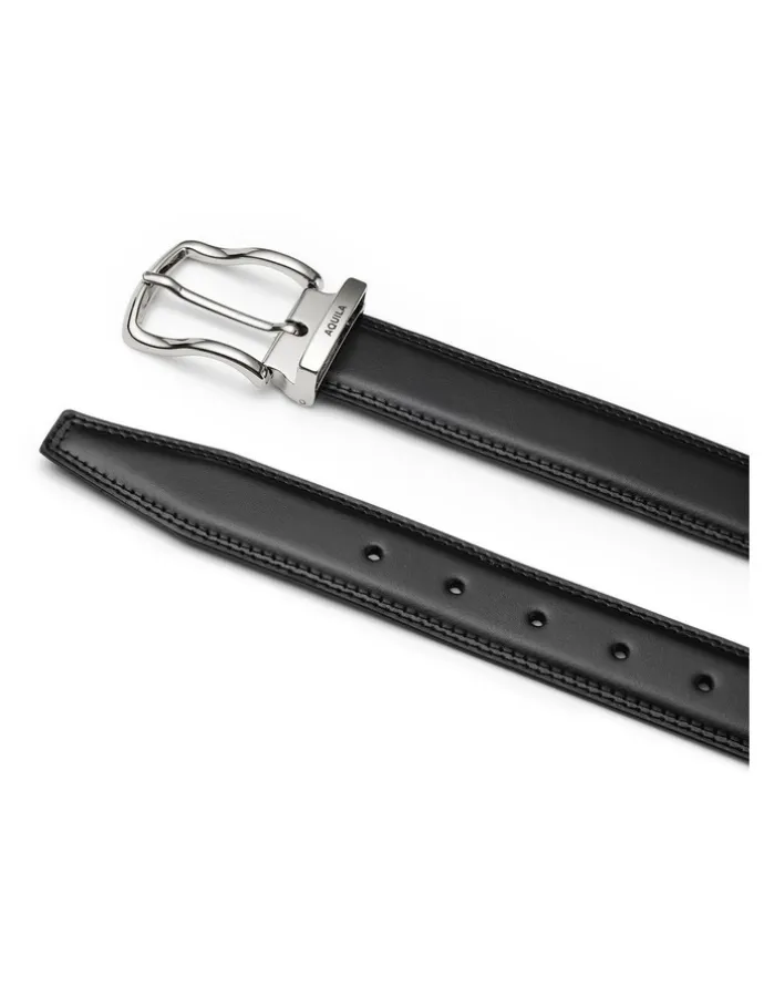 Aquila Todd Leather Belt in Black