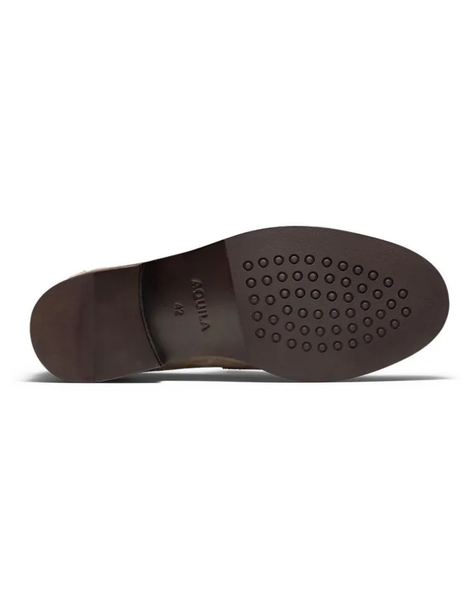Aquila Dartmouth Suede Loafers in Taupe