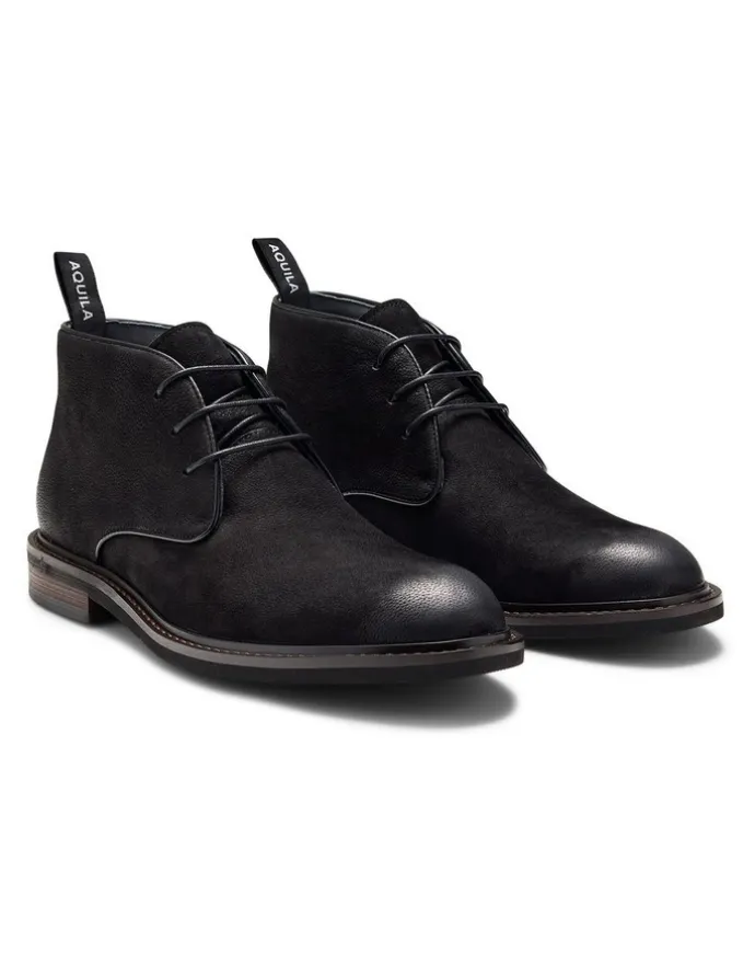 Aquila Milo Nubuck Chukka Boots in Black