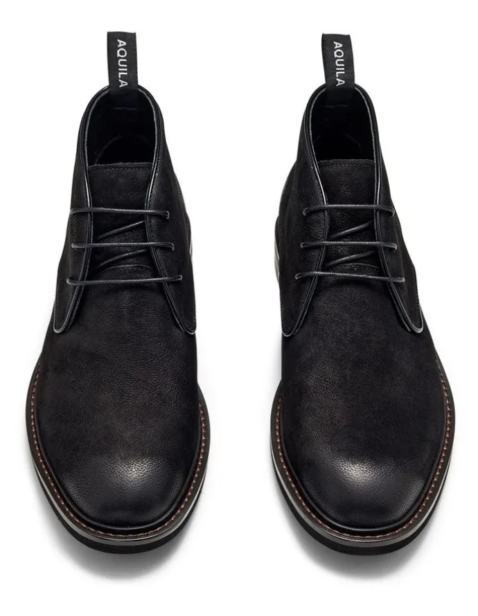 Aquila Milo Nubuck Chukka Boots in Black