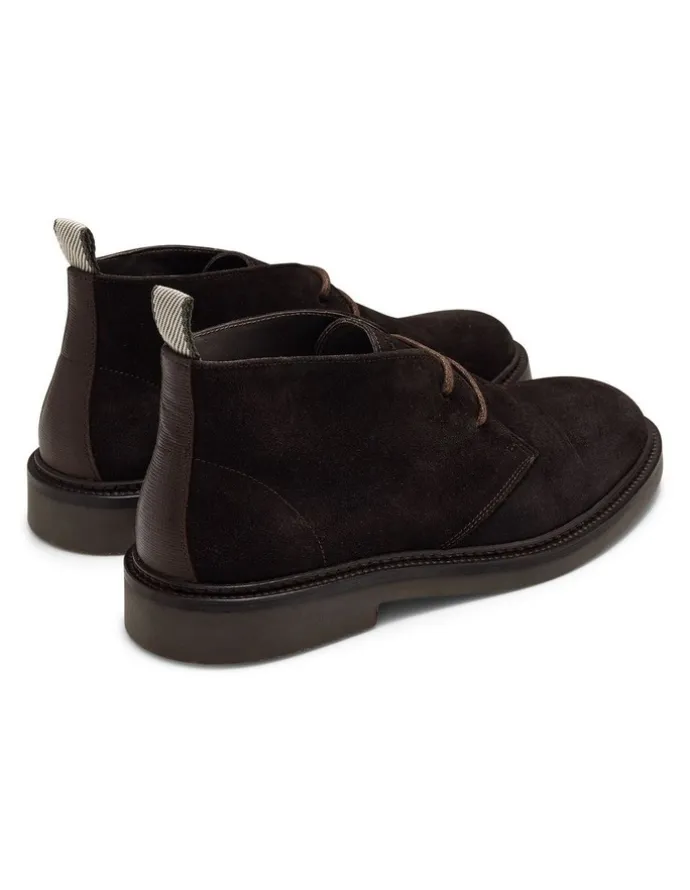 Aquila Steele Suede Chukka Boots in Dark Brown