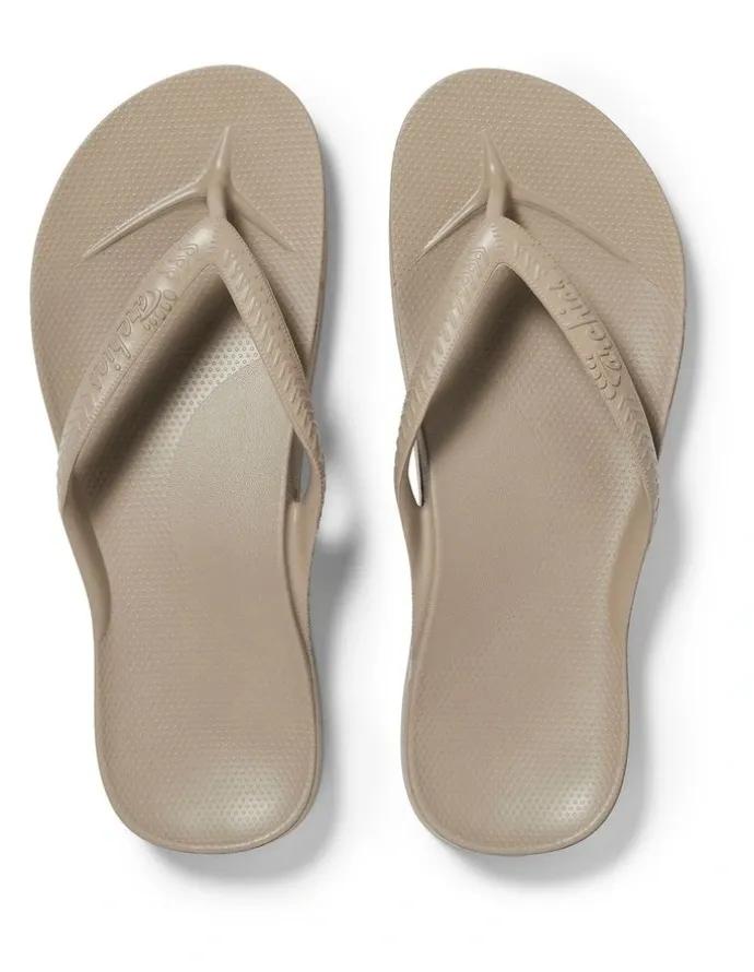Archies Arch Support Thongs in Taupe