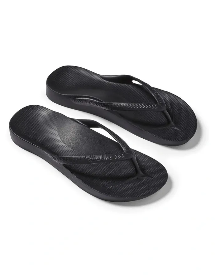 Archies Arch Support Thongs in Black