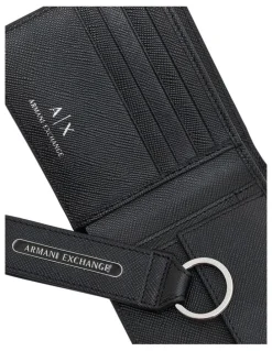 Armani Exchange Barcelona Wallet and Keychain Leather Giftset in Black