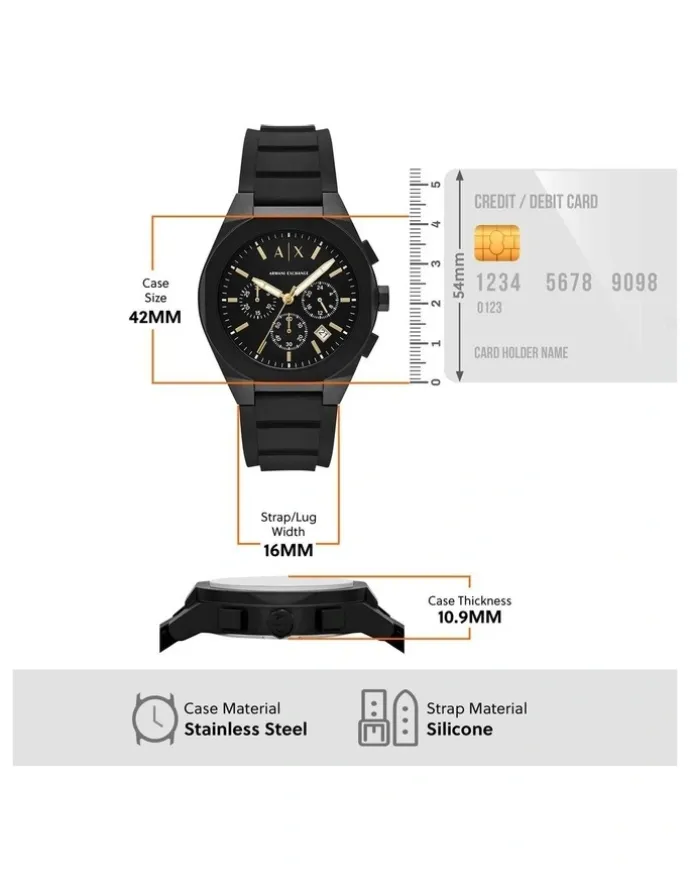 Armani Exchange Chronograph AX7165SET Watch in Black