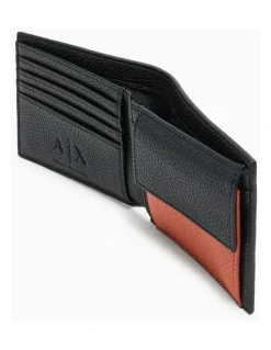 Armani Exchange Madrid Bifold Coin Pocket Wallet in Black