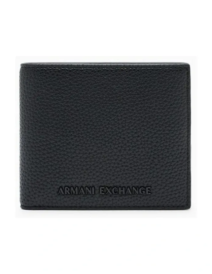 Armani Exchange Madrid Bifold Coin Pocket Wallet in Black